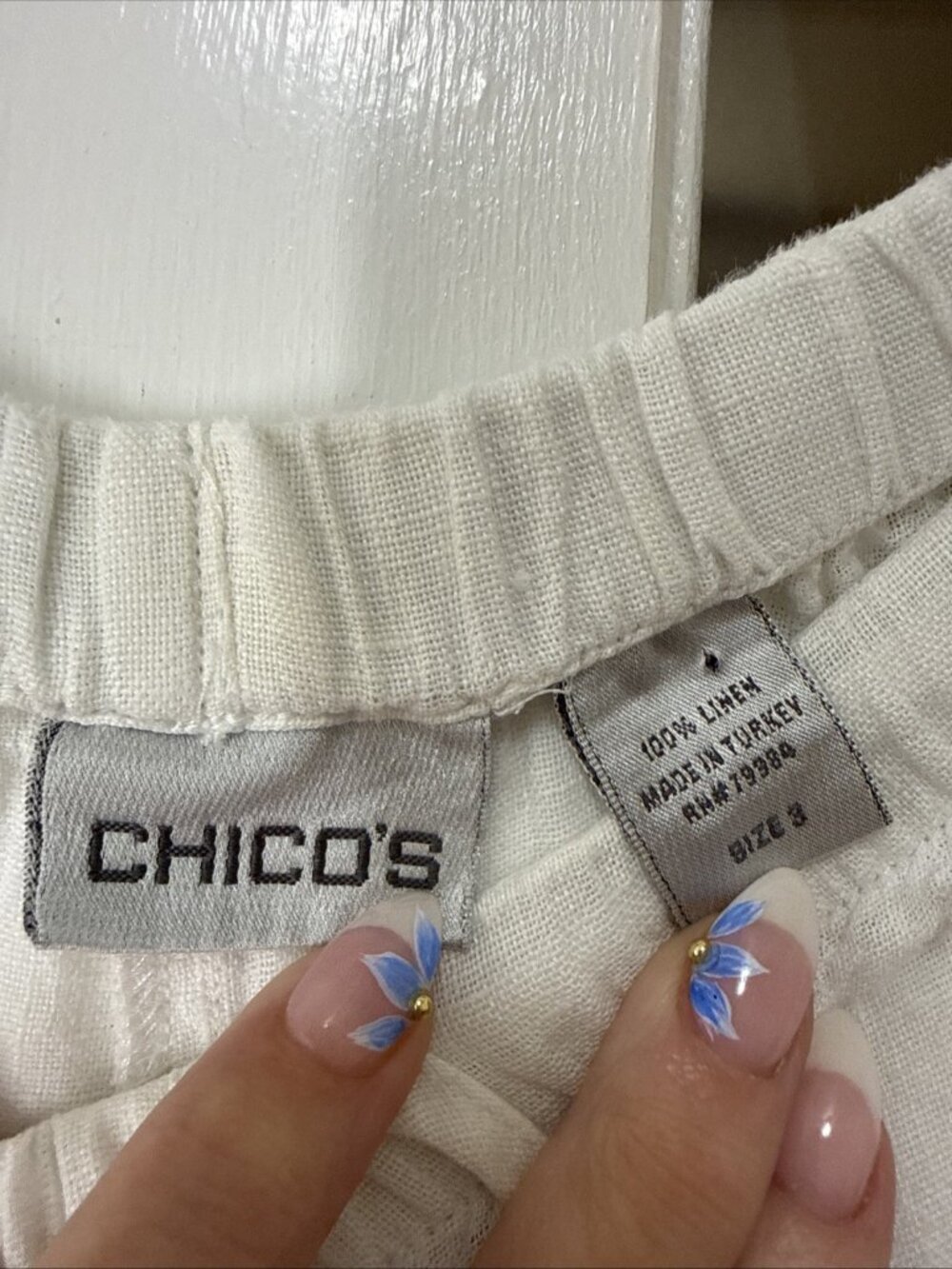 Chicos Women 100% Linen Wide Leg Cropped Pants RELAXED FIT Sz 3 XL Cargo Pull On - Picture 4 of 10